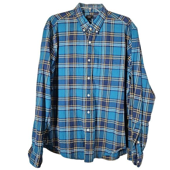J. Crew Other - J. Crew Teal and Yellow Plaid Button Down Shirt